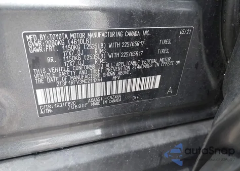 2021 Toyota Rav4 Le from USA, damaged, VIN 2T3F1RFV3MC211744